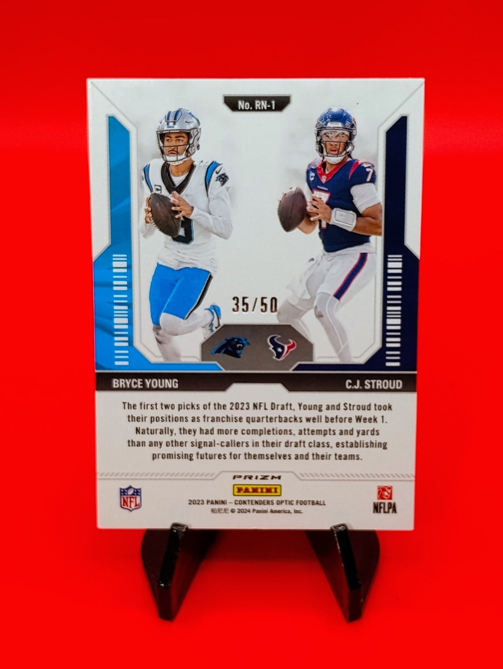 Bryce Young/CJ Stroud RC 2023 Contenders Optic Rookie Round Numbers Orange /50