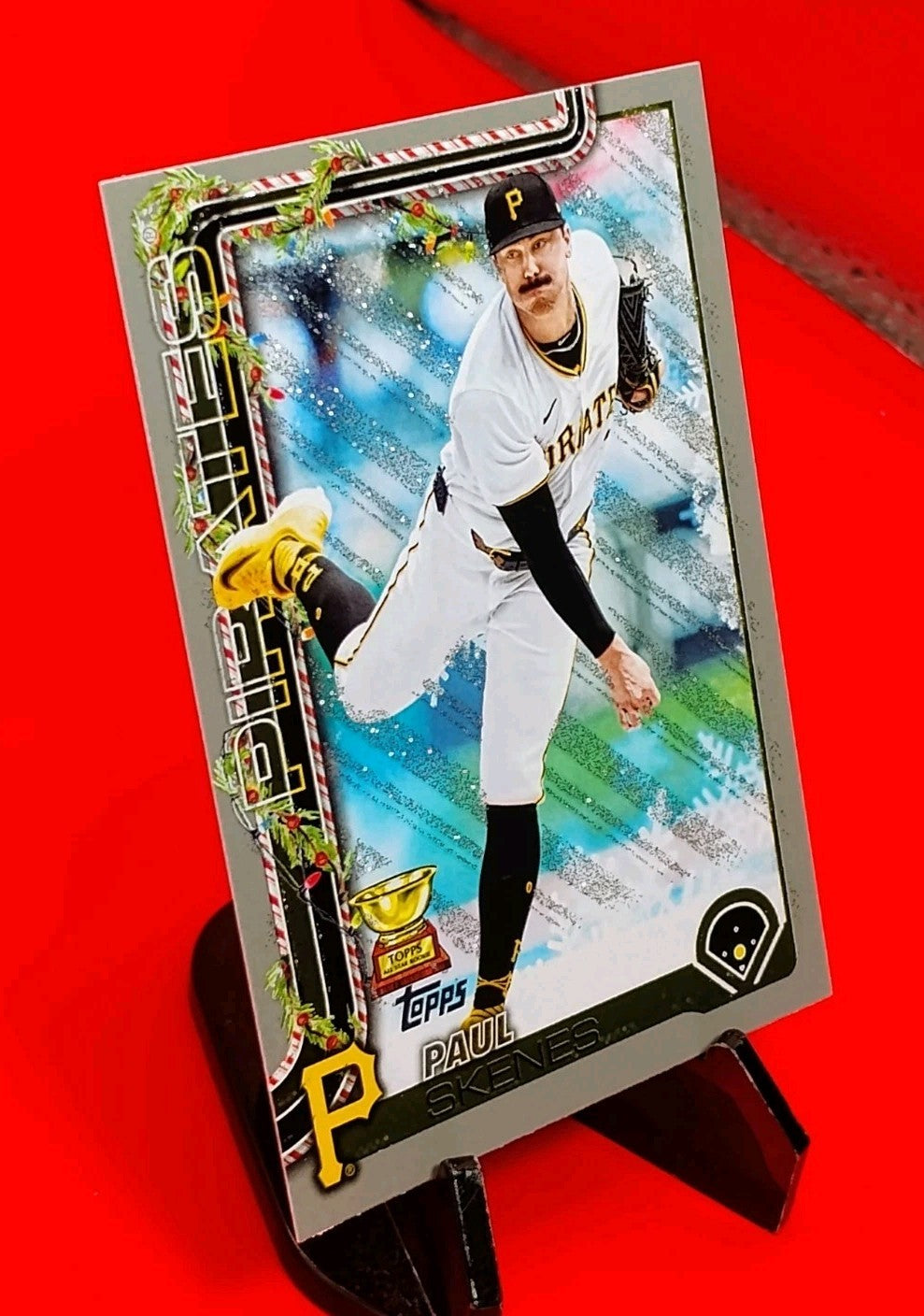 Paul Skenes 2025 Topps Series 1 Holiday #H70 Silver Glitter Holiday Rookie Cup🔥