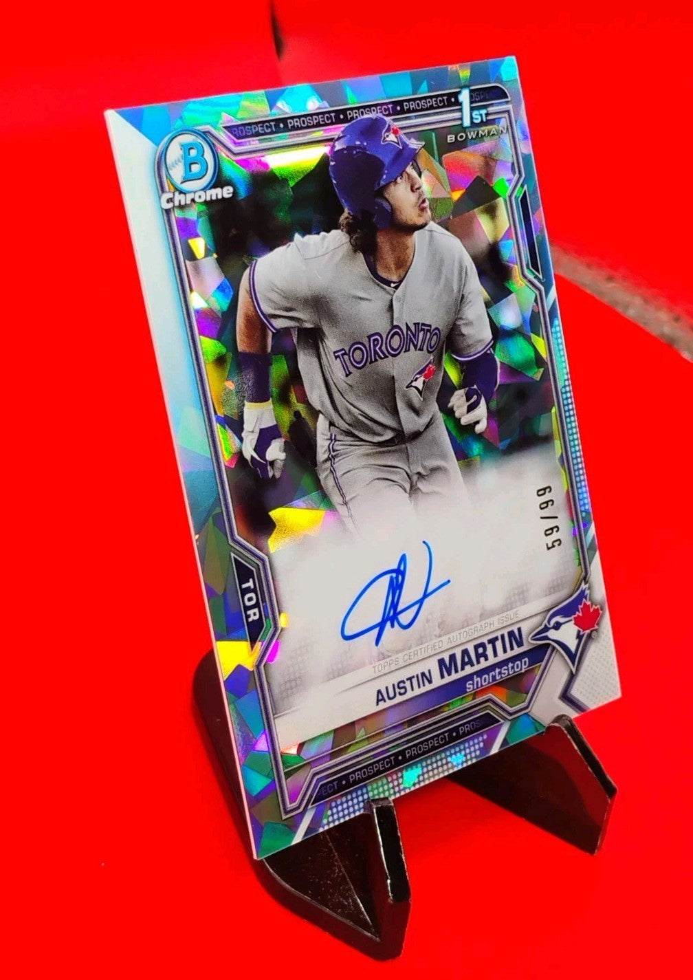 Austin Martin 2021 Bowman Sapphire Aqua  Ice Refractor Auto #BSPA-AM #59/99 🔥🔥