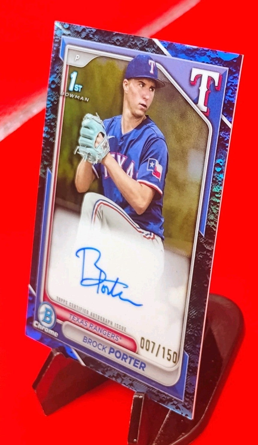 Brock Porter 2024 Bowman 1st Chrome Draft CPA-BP Blue Lunar Refractor Auto #/150