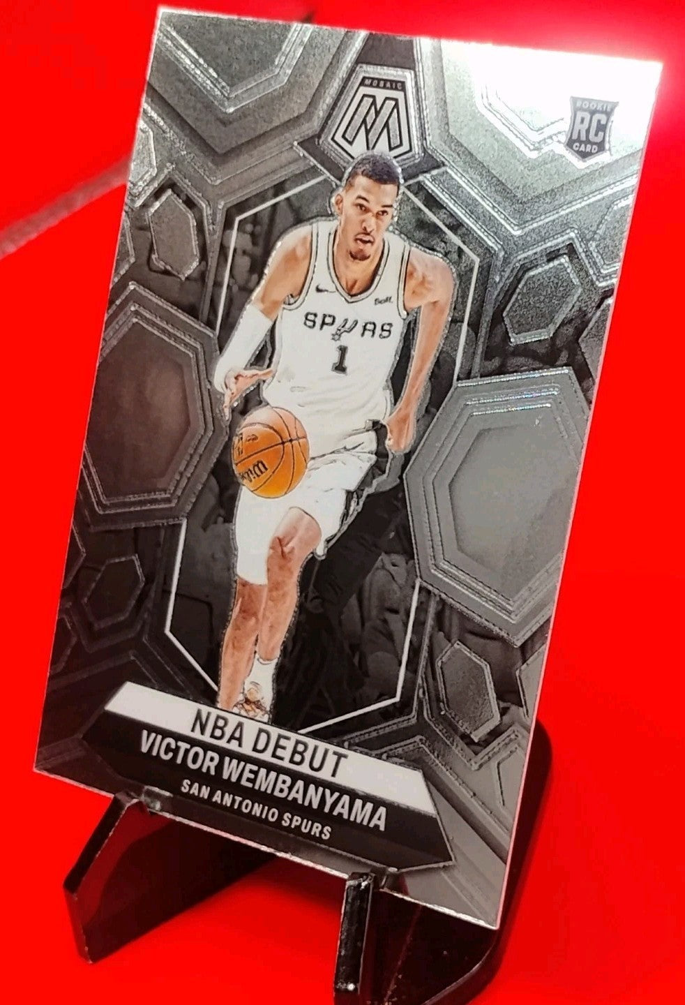 Victor Wembanyama 2023-24 Panini Mosaic NBA Debut RC #257 San Antonio Spurs 👽💎