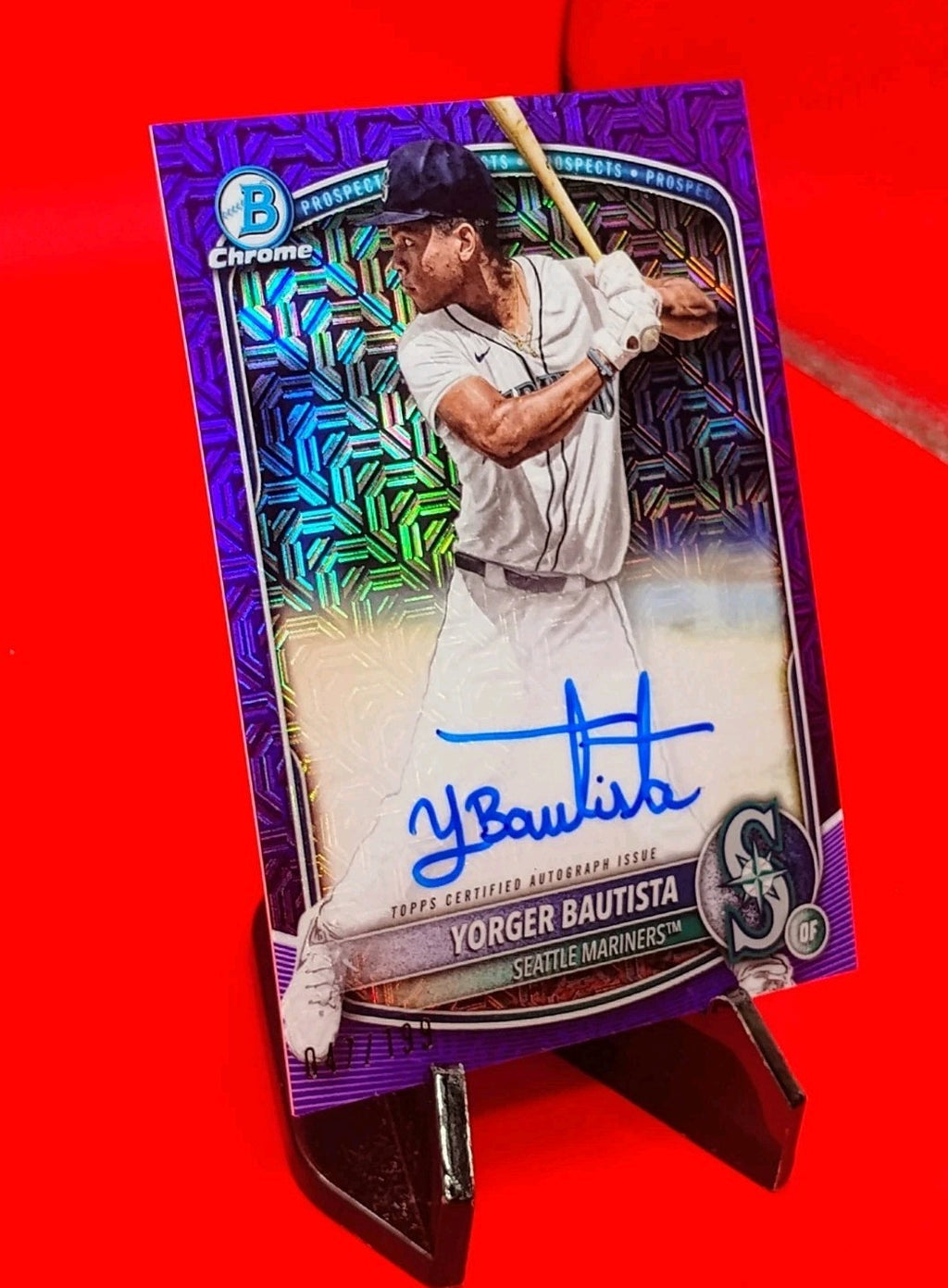 Yorger Bautista 2025 Bowman Chrome #BMA-YB Purple Mojo Refractor Auto #47/199 🔥
