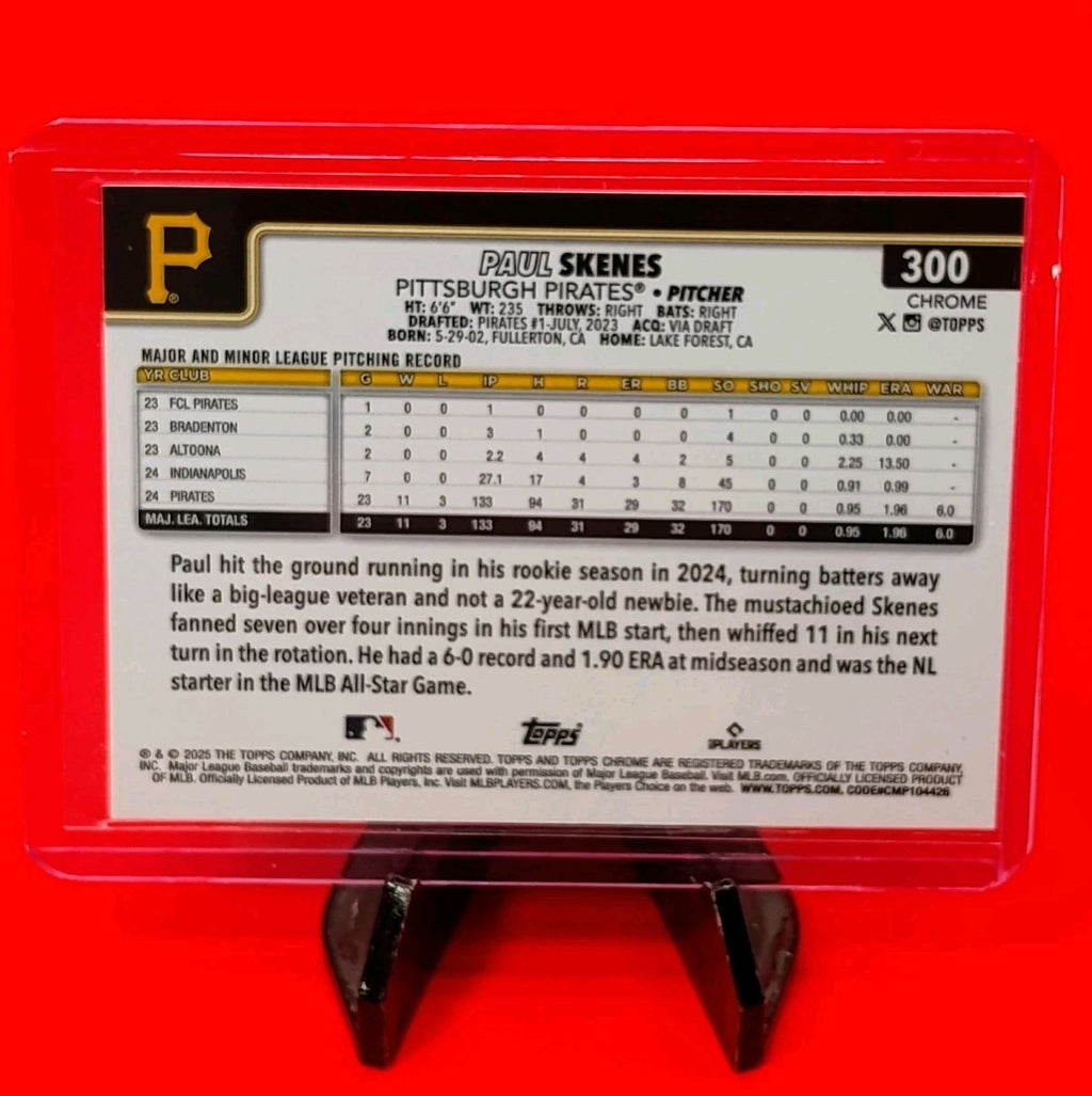 Paul Skenes 2025 Topps Chrome #300 Rookie Cup XFractor - Pittsburgh Pirates 💎🔥