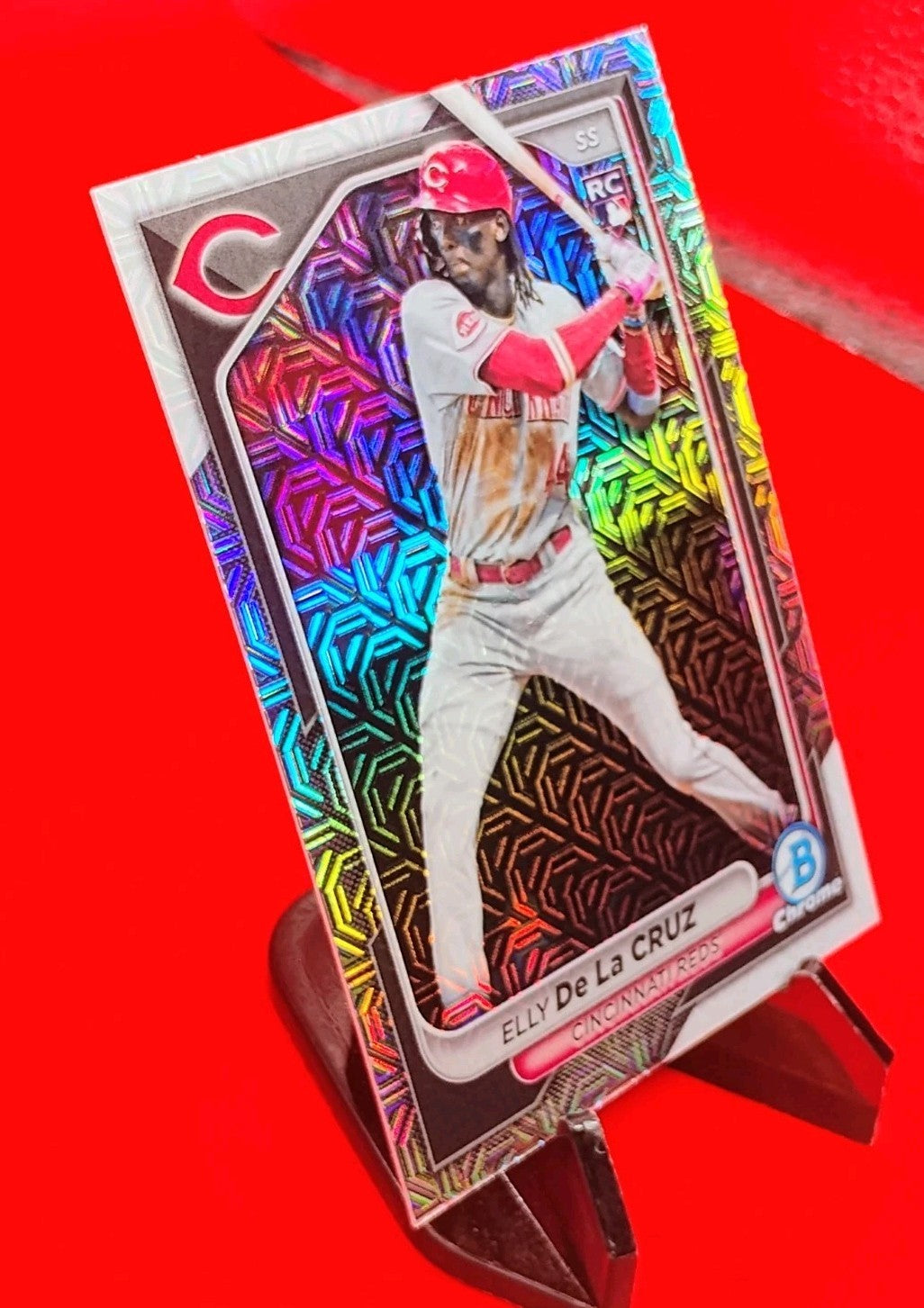Elly De La Cruz 2024 Bowman Chrome RC #42 MegaBox Mojo Refractor Cincinnati Reds