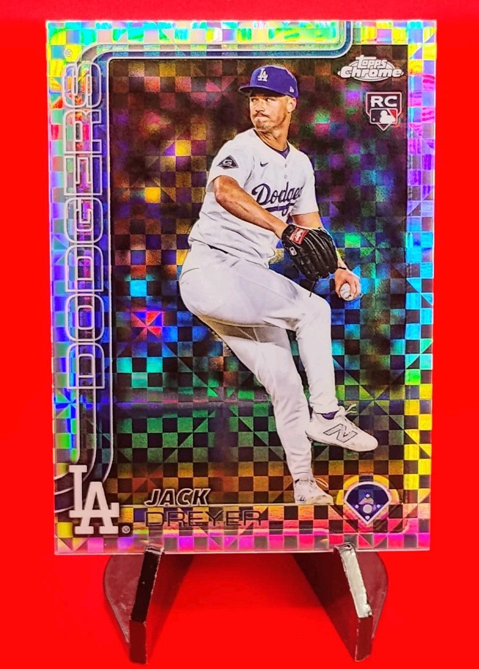 Jack Dreyer 2025 Topps Chrome Update RC #USC39 X-Fractor Rookie Dodgers RC