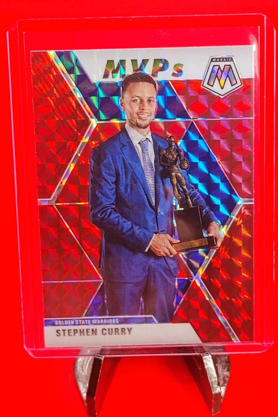 Stephen Curry 2019-20 Panini Mosaic MVPs #299 Red Mosaic Prizm Warriors 💎🔥