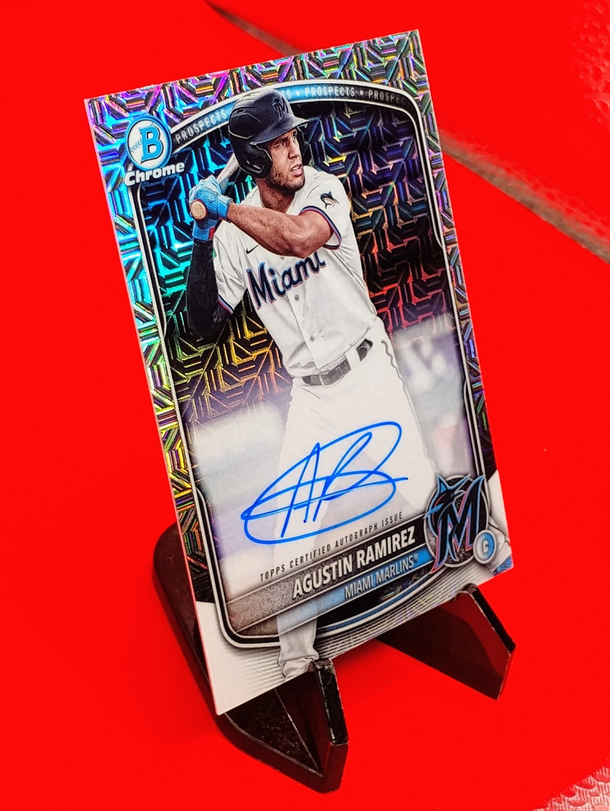 Agustin Ramirez 2025 Bowman Chrome Mega Box Mojo Refractor Auto #BMA-AR Marlins