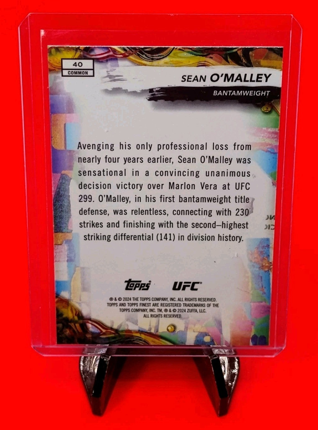 Sean O'Malley 2024 Topps Finest UFC Common #40 Aqua Glitter Refractor