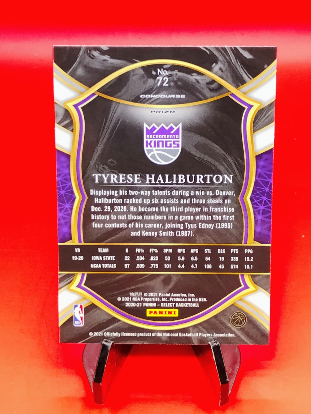 Tyrese Haliburton 2020-21 Panini Select Concourse #72 Silver Prizm Pacers RC 💎