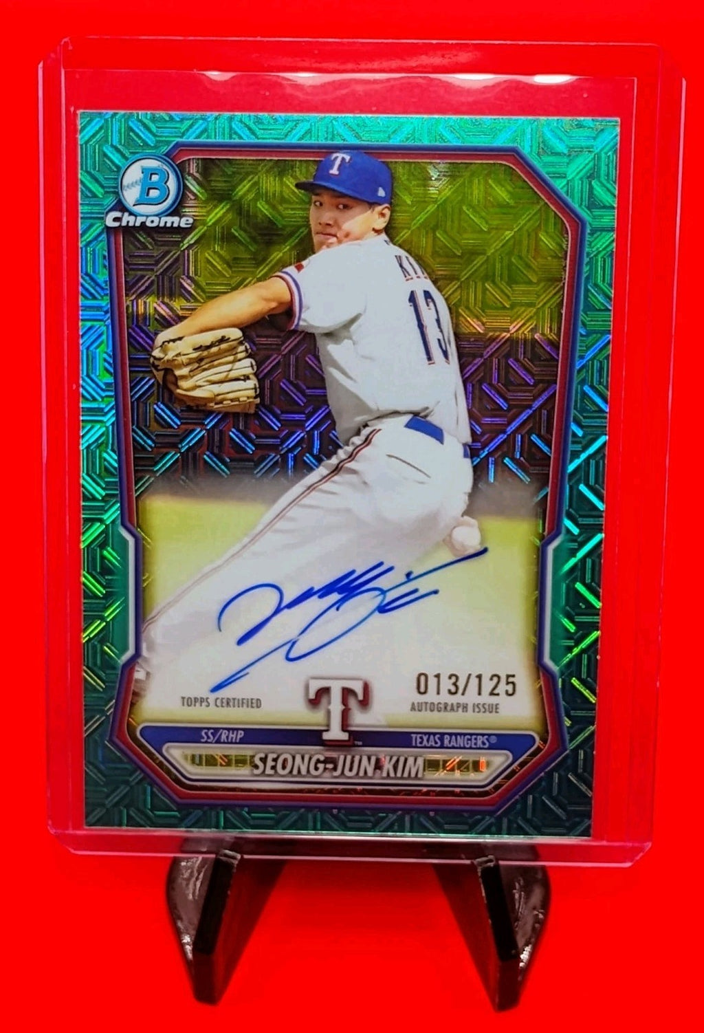 Seong Jun-Kim 2026 Bowman Chrome #BMA-SK Aqua Mojo Refractor #13/125 Jersey # 🔥