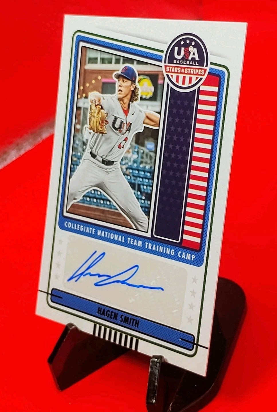 Hagen Smith 2023 Panini Stars & Stripes Baseball Collegiate Signatures #CNTC-HS
