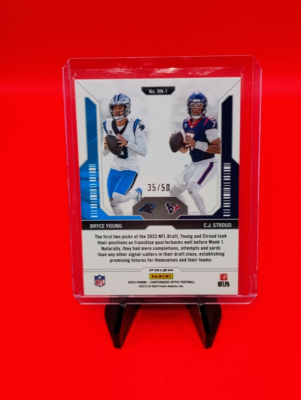 Bryce Young/CJ Stroud RC 2023 Contenders Optic Rookie Round Numbers Orange /50
