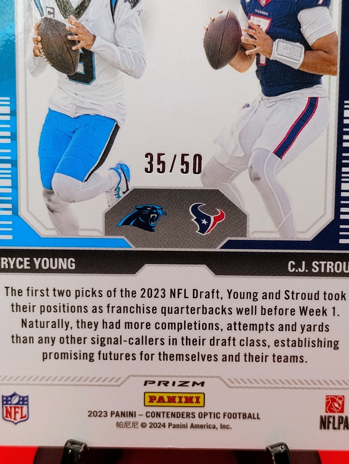 Bryce Young/CJ Stroud RC 2023 Contenders Optic Rookie Round Numbers Orange /50