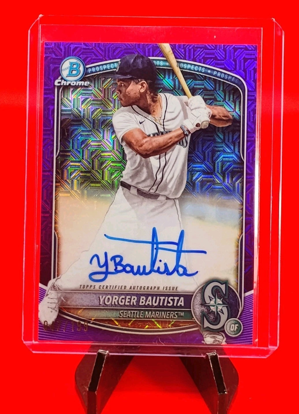 Yorger Bautista 2025 Bowman Chrome #BMA-YB Purple Mojo Refractor Auto #47/199 🔥