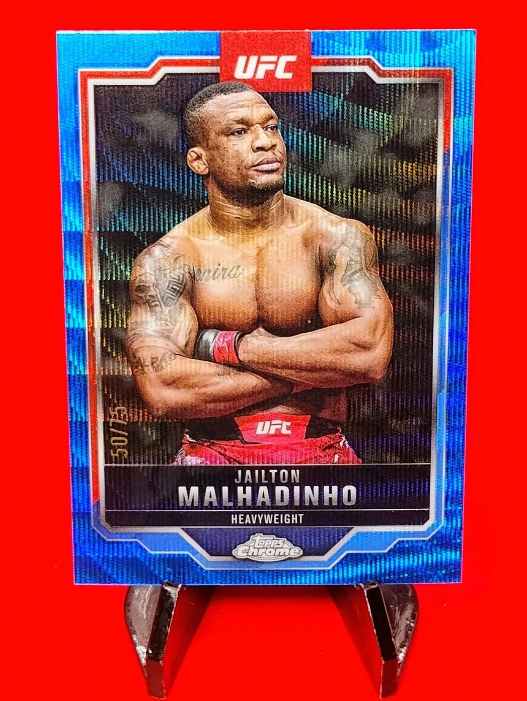 Jailton Malhadinho 2025 Topps Chrome UFC RC #112 Blue Wave Refractor /75
