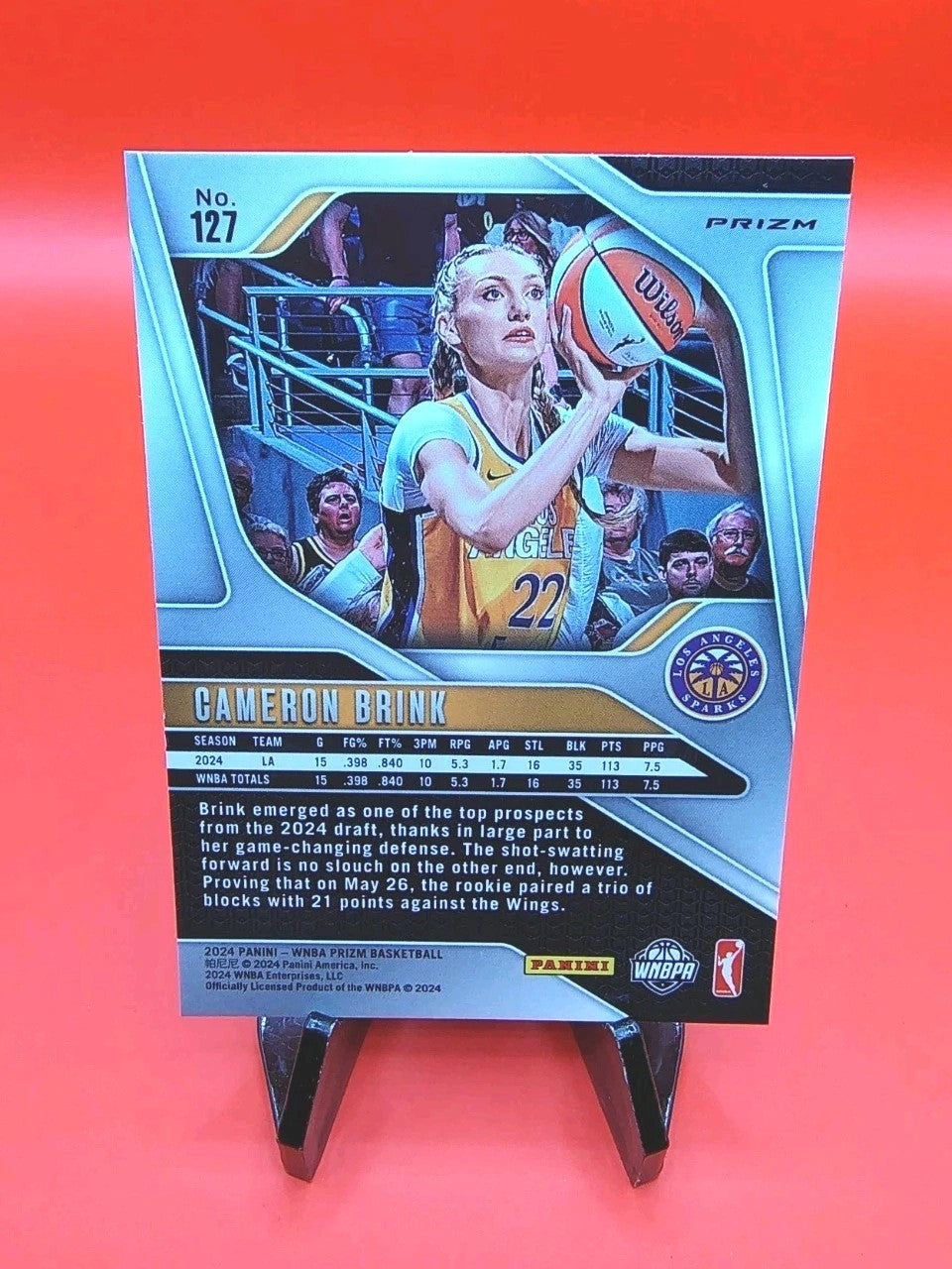 Cameron Brink 2024-25 WNBA Prizm Orange Lazer Prizm Variation RC Sparks 💎🔥