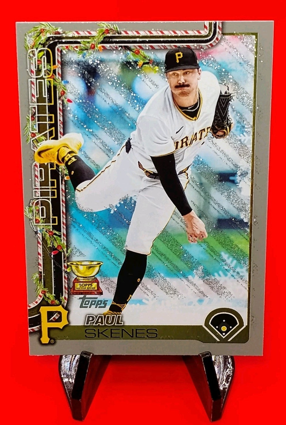Paul Skenes 2025 Topps Series 1 Holiday #H70 Silver Glitter Holiday Rookie Cup🔥