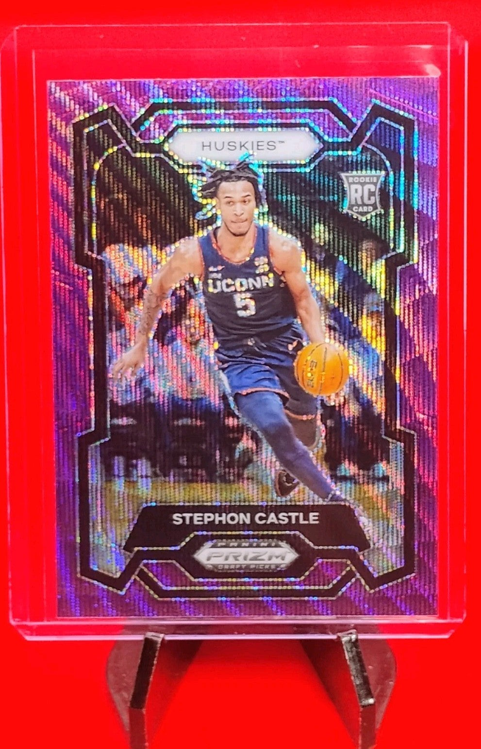 Stephon Castle 2024 Prizm Draft Picks Basketball RC #17 Purple Wave Prizm ROTY?