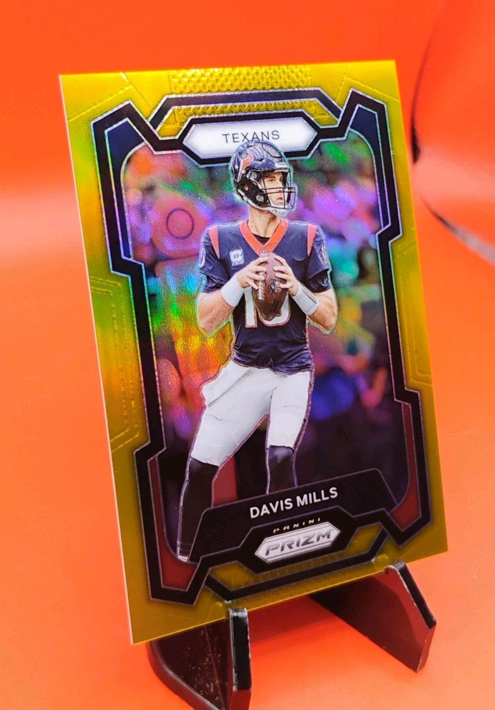 Davis Mills 2023 Prizm Football #117 Gold Prizm # 7/10 Houston Texans QB 🔥