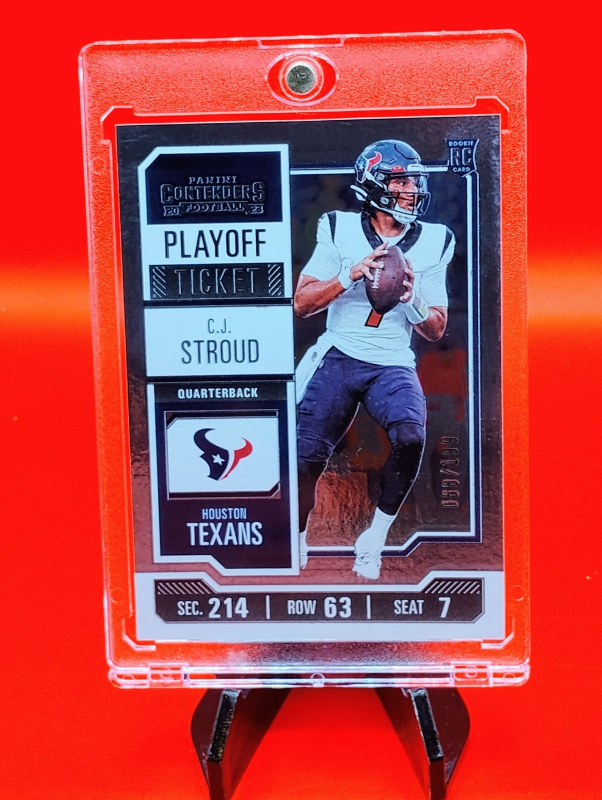 CJ Stroud 2023 Panini Contenders Playoff Ticket #40 Silver #68/199 Texans QB RC