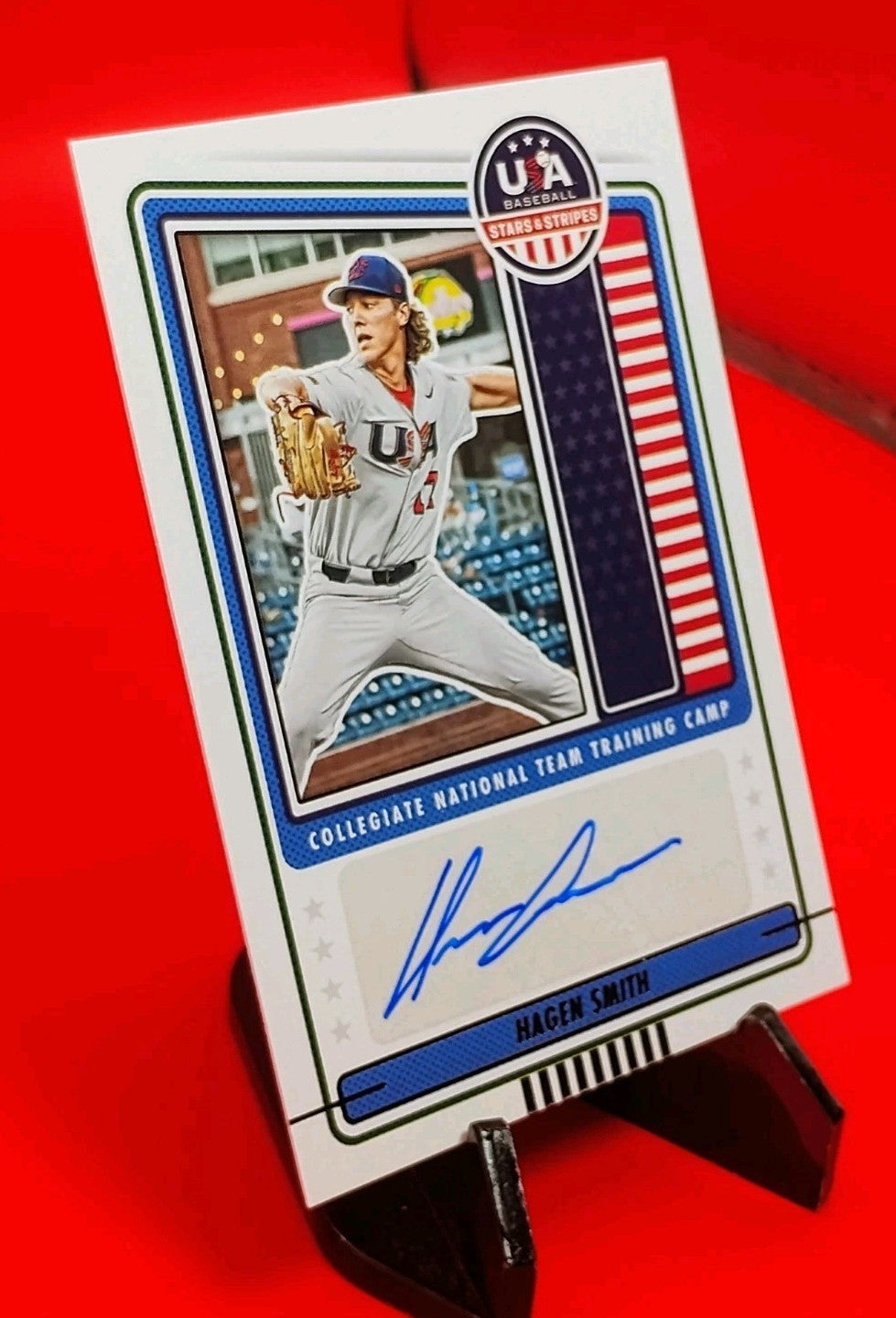 Hagen Smith 2023 Panini Stars & Stripes Baseball Collegiate Signatures #CNTC-HS