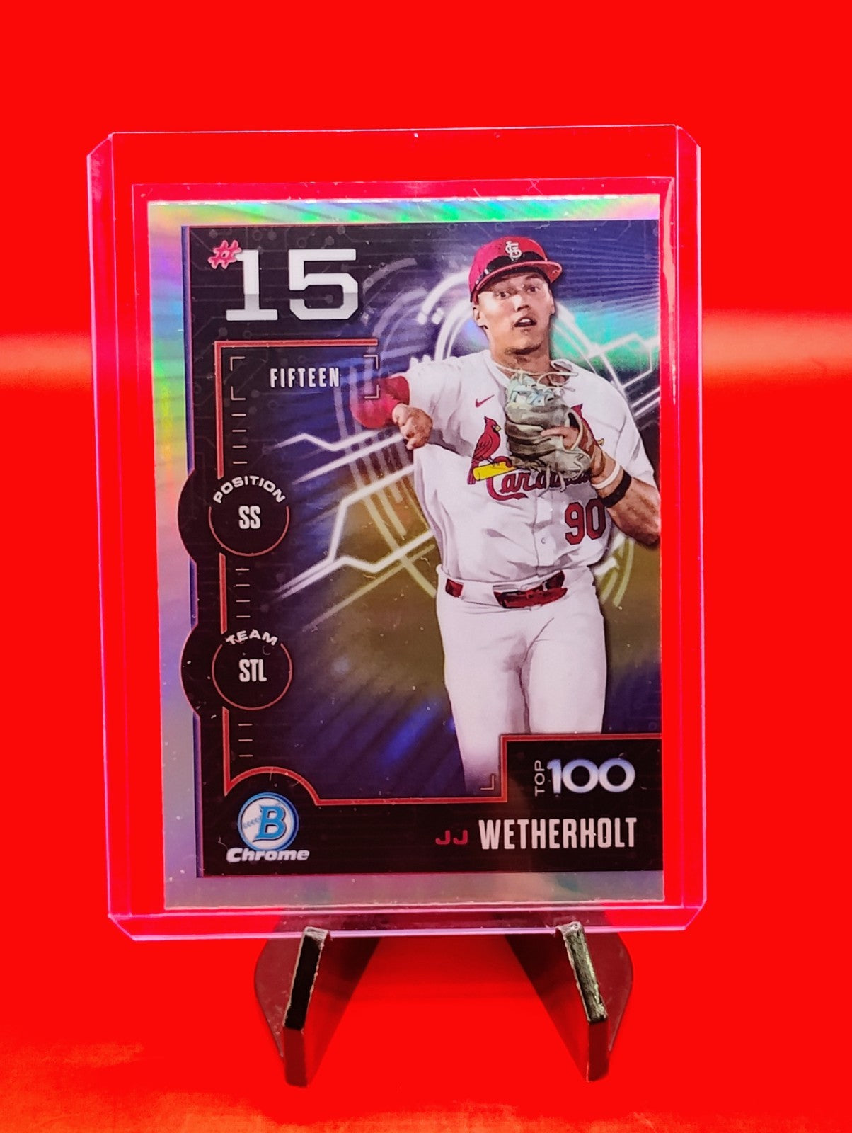 JJ Wetherholt 2025 Bowman Chrome Scouts Top 100 #BTP-15 Chrome Refractor (RC) 💎