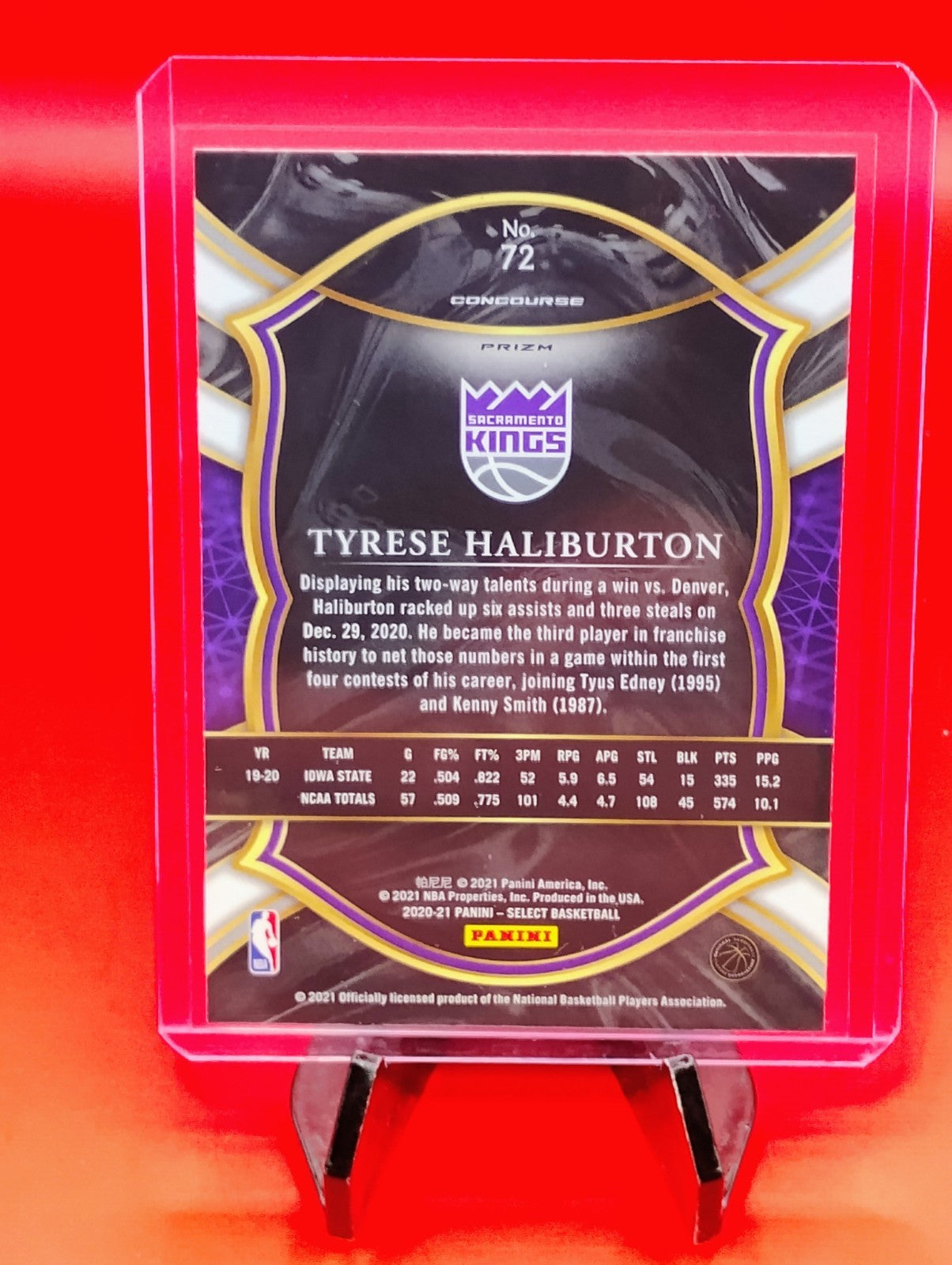 Tyrese Haliburton 2020-21 Panini Select Concourse #72 Silver Prizm Pacers RC 💎