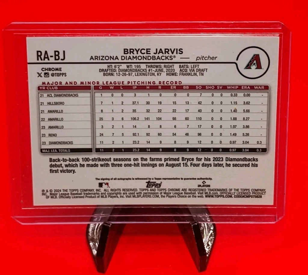 Bryce Jarvis 2024 Topps Chrome RC #AC-BJ  Blue Raywave Refractor #/150 RC 🔥