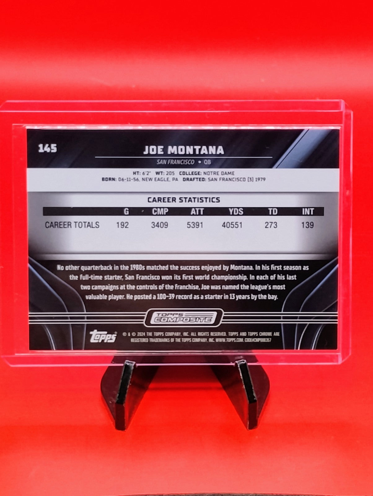 Joe Montana 2023 Topps Composite Chrome Black Green Refractor #07/99 49ers 🐐💎