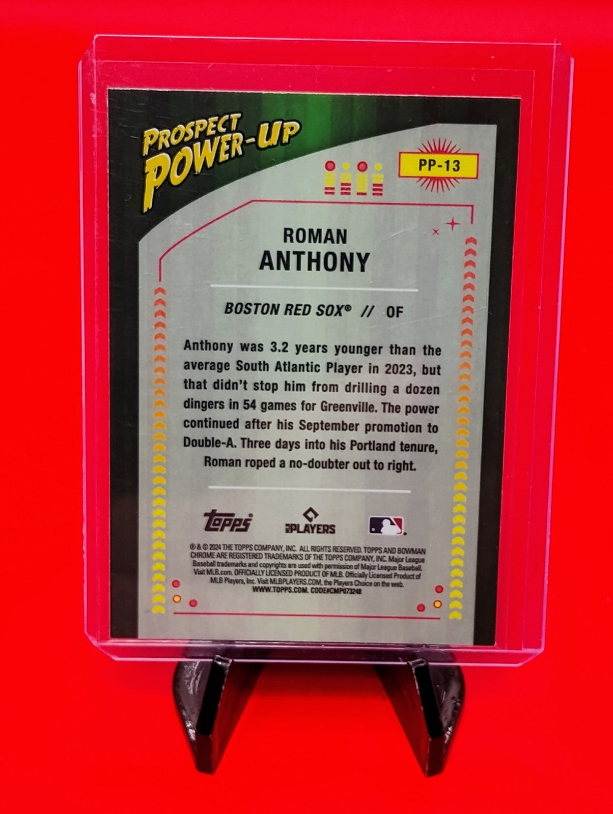 Roman Anthony 2024 Bowman Chrome Prospect Power-Up (RC) Refractor #PP-13 Red Sox