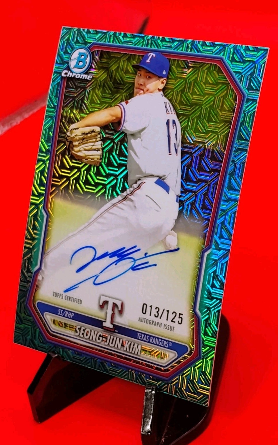 Seong Jun-Kim 2026 Bowman Chrome #BMA-SK Aqua Mojo Refractor #13/125 Jersey # 🔥