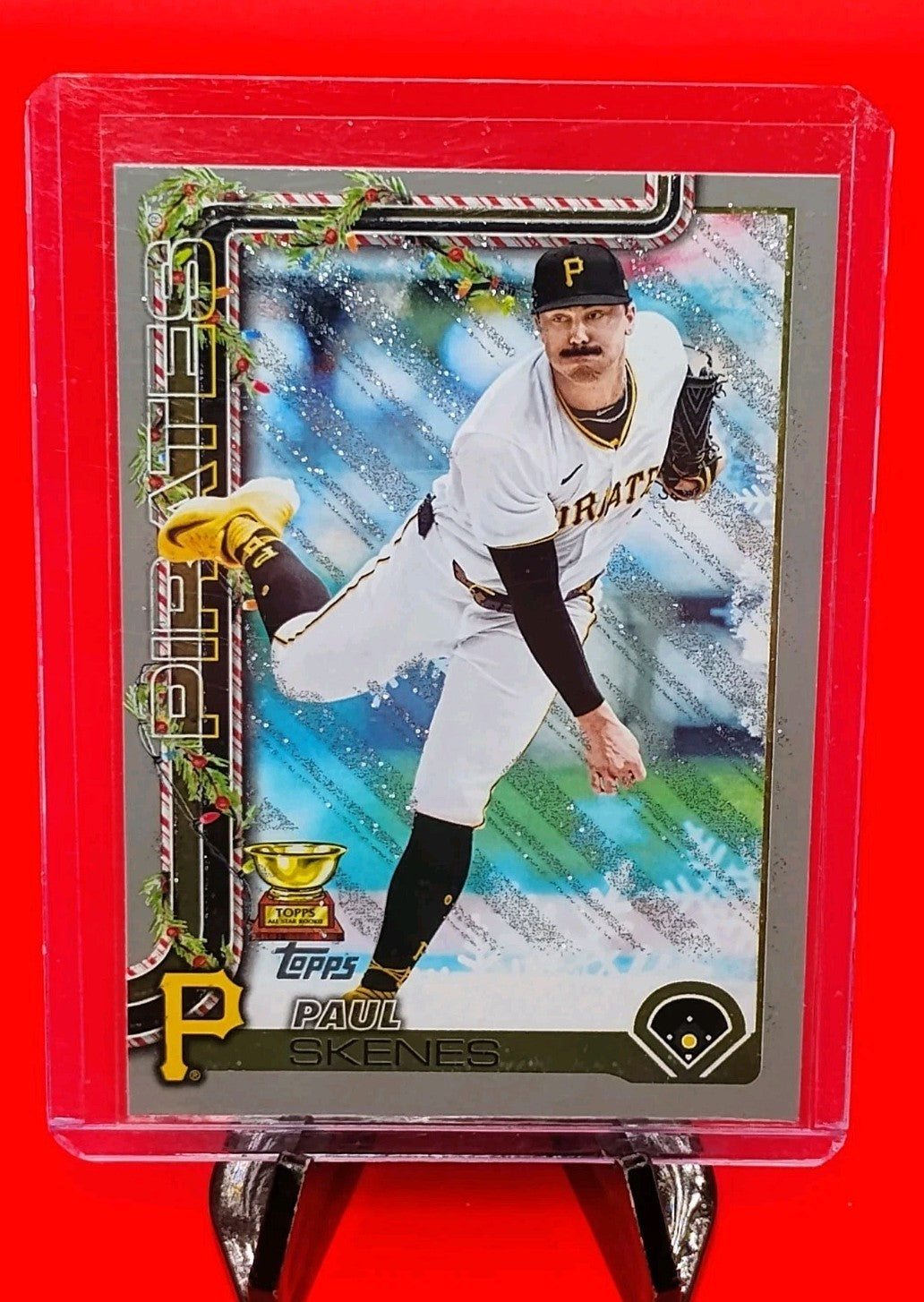Paul Skenes 2025 Topps Series 1 Holiday #H70 Silver Glitter Holiday Rookie Cup🔥