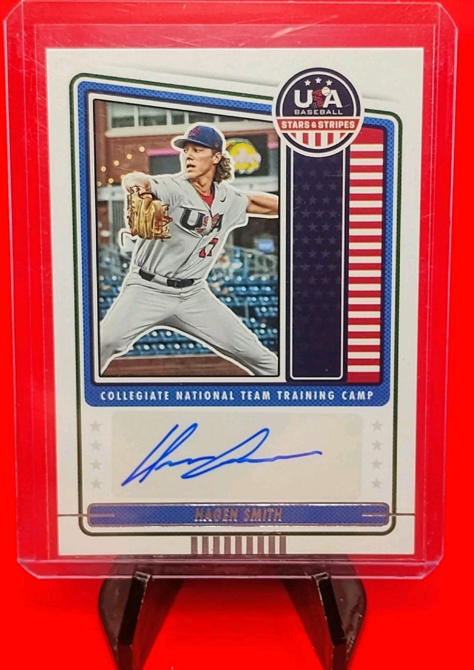 Hagen Smith 2023 Panini Stars & Stripes Baseball Collegiate Signatures #CNTC-HS