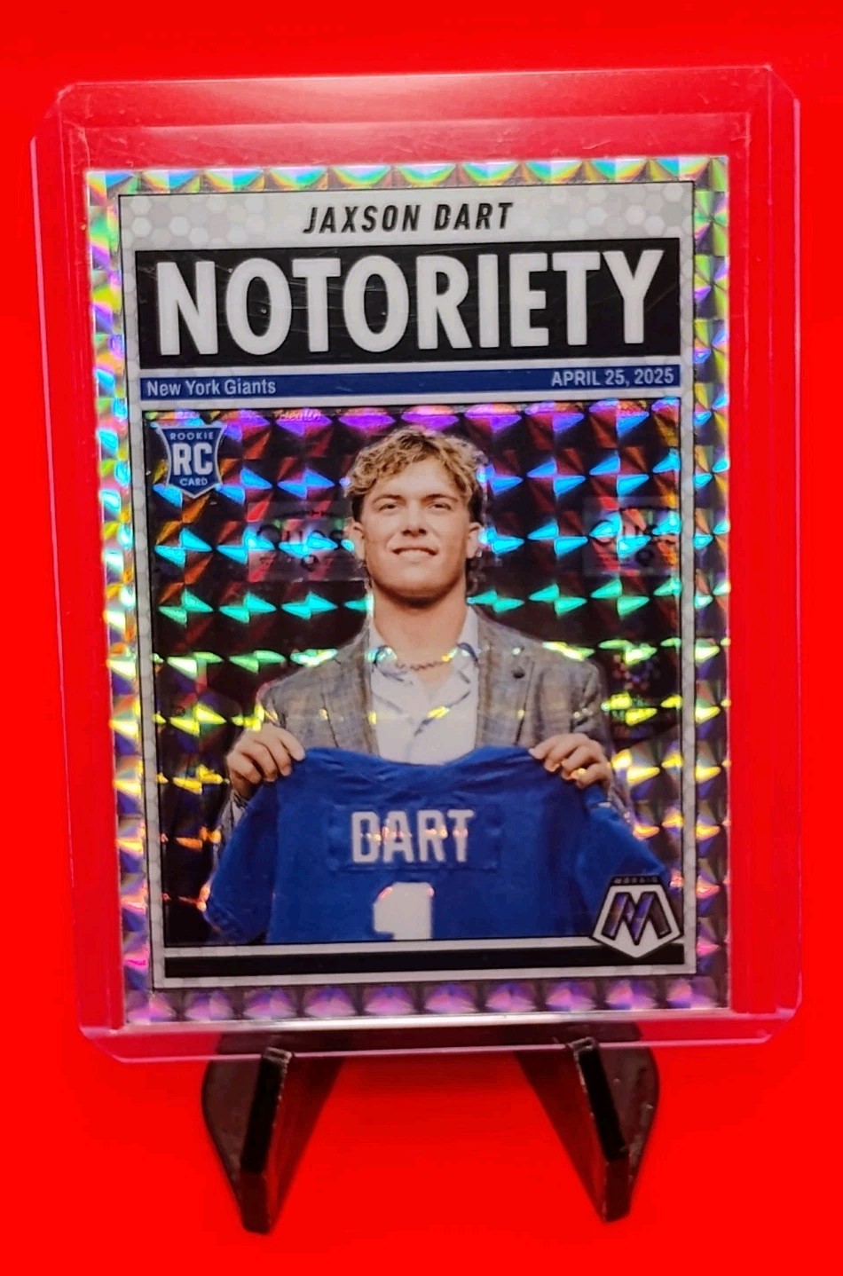 Jaxson Dart 2025 Mosaic Notoriety #11 Silver Mosaic Prizm RC - Giants QB 💎