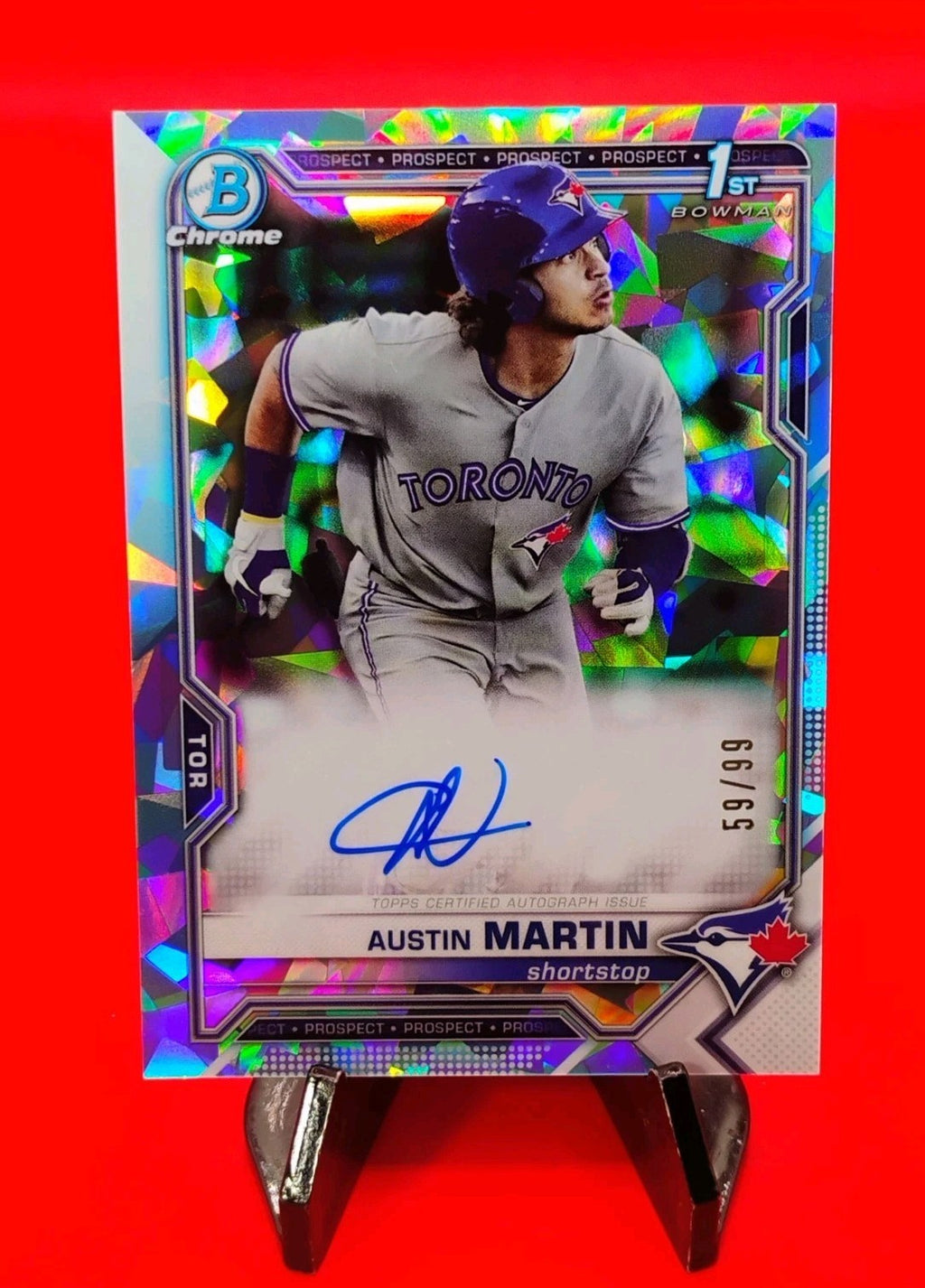 Austin Martin 2021 Bowman Sapphire Aqua  Ice Refractor Auto #BSPA-AM #59/99 🔥🔥