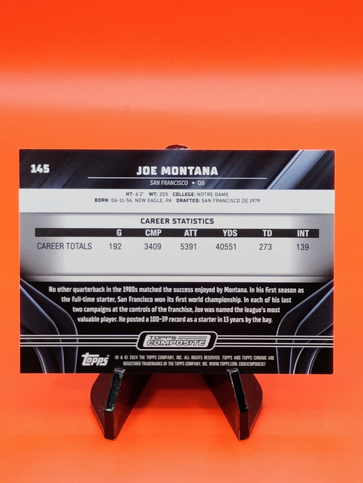 Joe Montana 2023 Topps Composite Chrome Black Green Refractor #07/99 49ers 🐐💎
