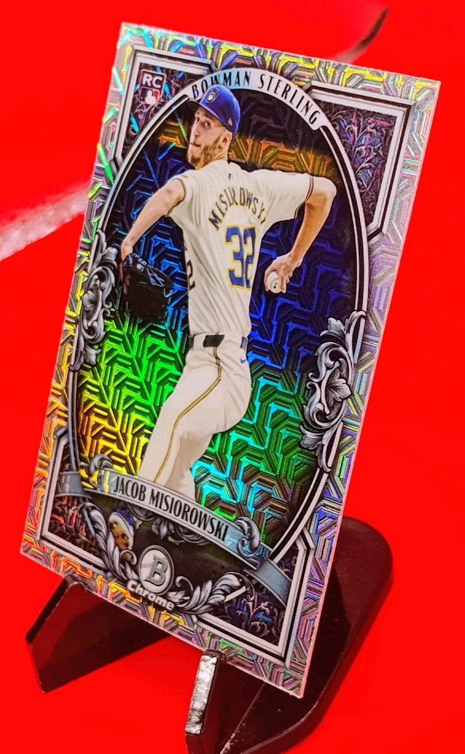 Jacob Misiorowski 2026 Bowman Chrome #BST-13 Bowman Sterling RC Mojo Refractor