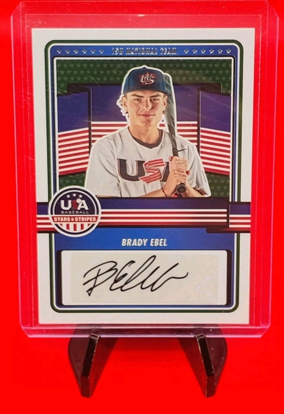 Brady Ebel 2023 Panini Stars & Stripes USA 15U Baseball #15U-BE Auto (Black Ink)