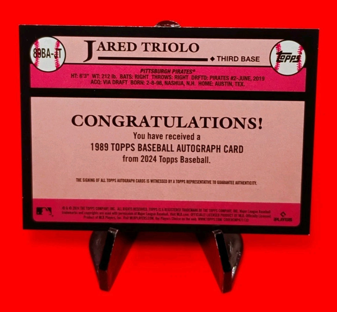 Jared Triolo 2024 Topps 1989 Topps Baseball 35th Anniversary RC Auto #89BA-JT