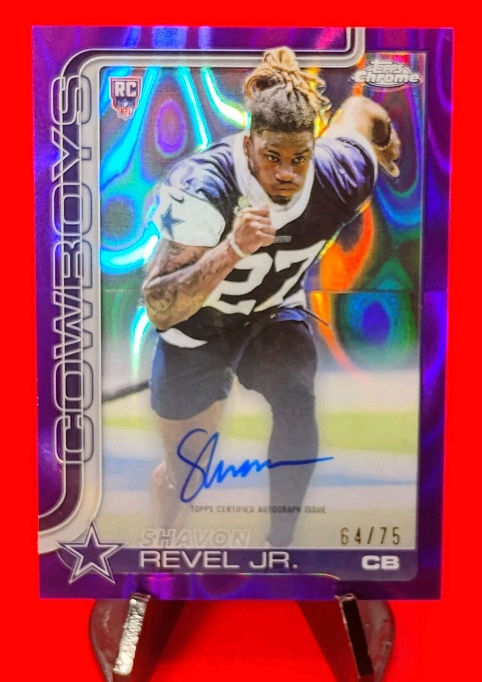 Shavon Revel Jr 2025 Topps Chrome #RA-SR Purple Lava Refractor RC Auto #64/75 🔥