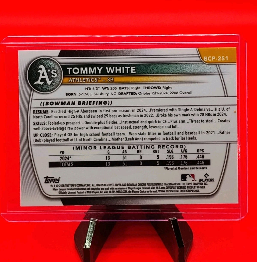Tommy White 2025 Bowman Chrome 1st Bowman #BCP-251 Lazer Refractor 🔥