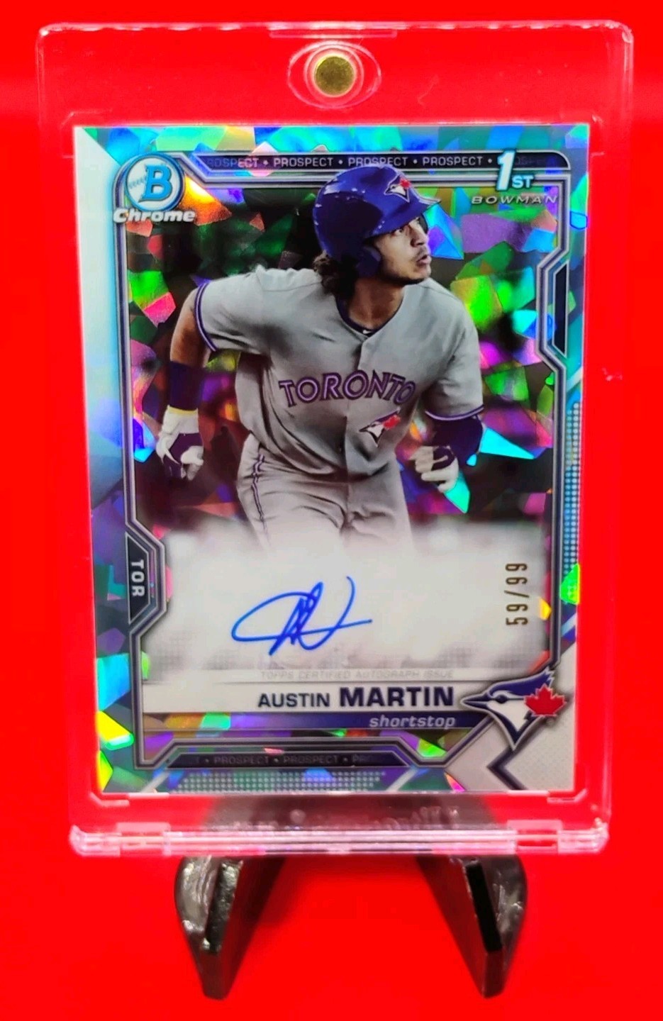 Austin Martin 2021 Bowman Sapphire Aqua  Ice Refractor Auto #BSPA-AM #59/99 🔥🔥
