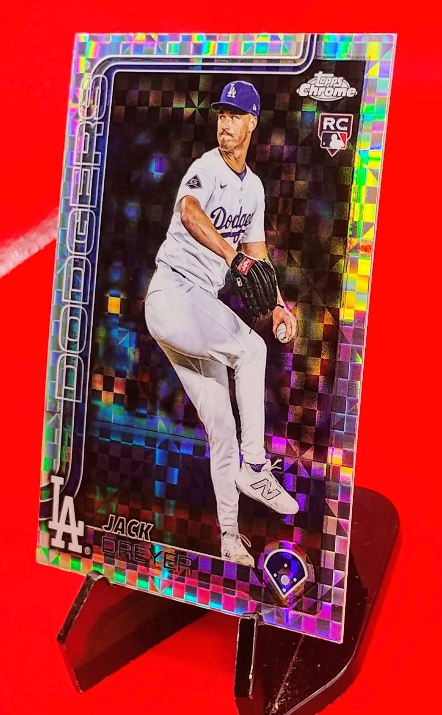 Jack Dreyer 2025 Topps Chrome Update RC #USC39 X-Fractor Rookie Dodgers RC