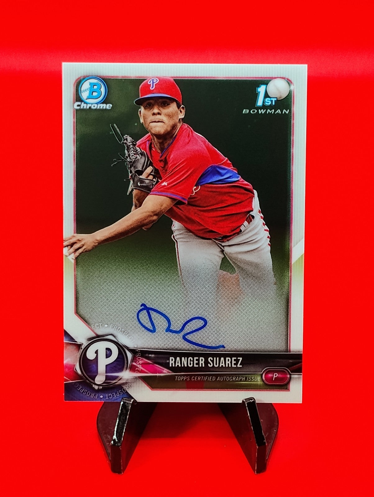 Ranger Suarez 2018 Bowman 1st Chrome Prospects Auto #CPA-RS Boston Red Sox! 🔥