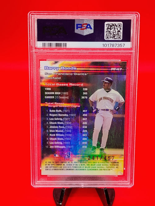 Barry Bonds 1999 Topps Finest Prominent Figures w/Coating #241/457 PSA 8 - POP 4