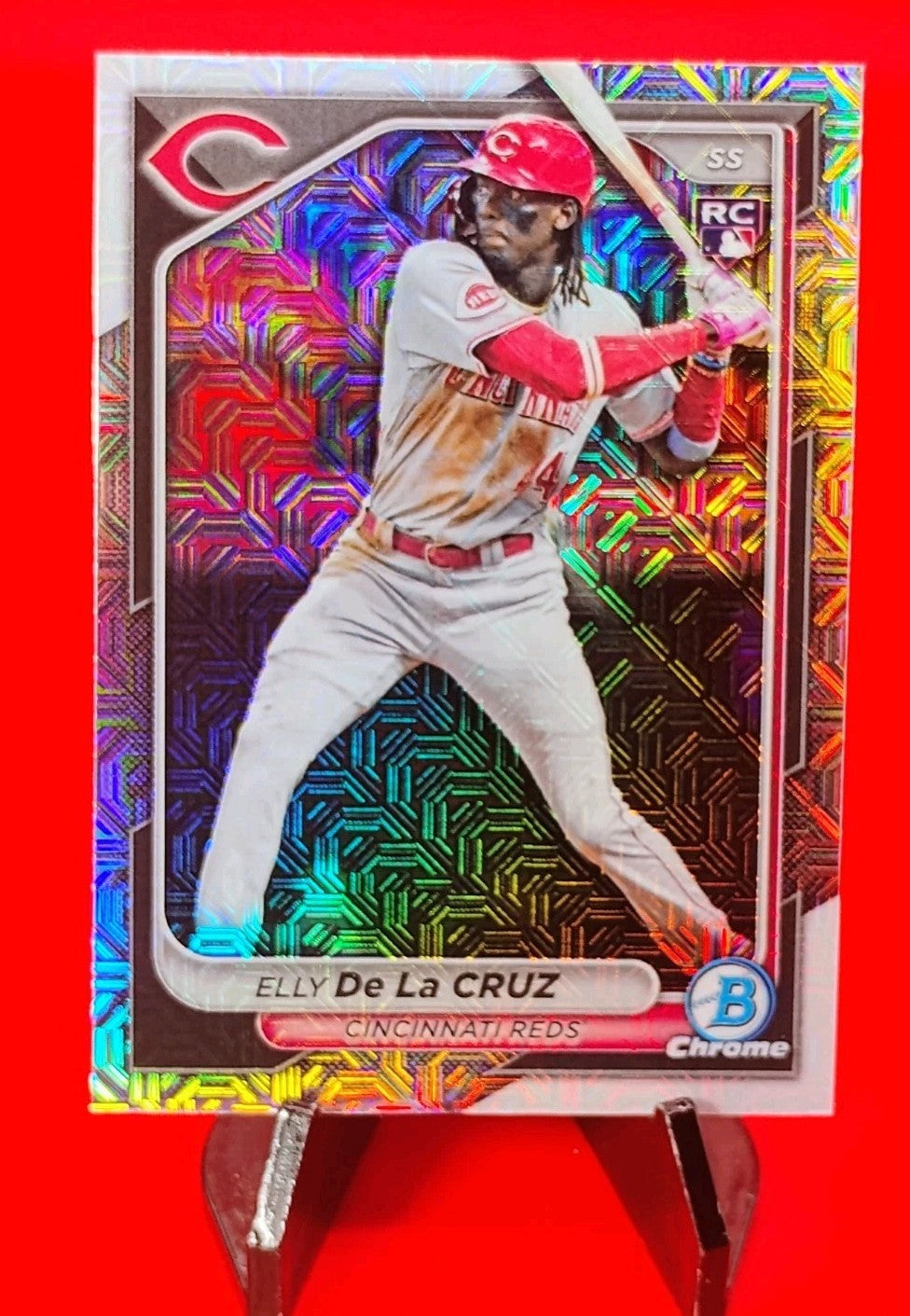 Elly De La Cruz 2024 Bowman Chrome RC #42 MegaBox Mojo Refractor Cincinnati Reds