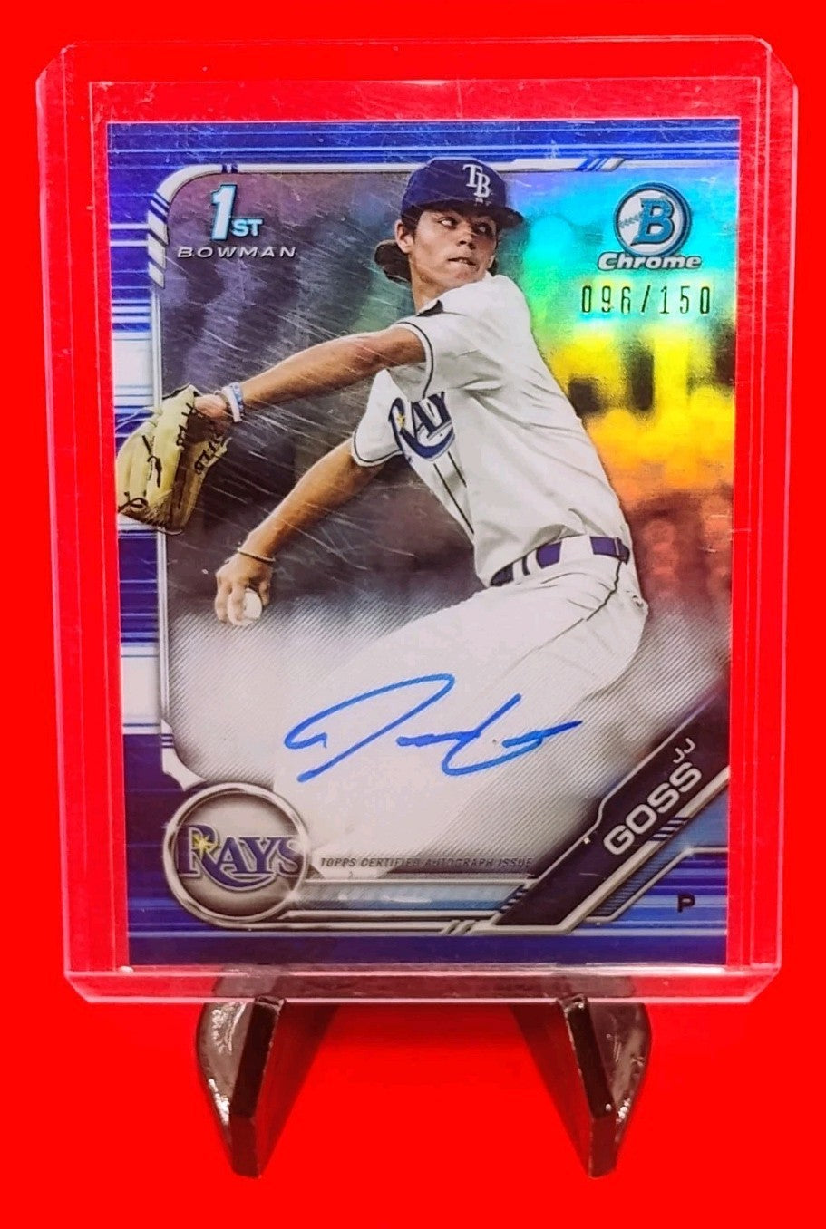 JJ Goss 2019 Bowman 1st Chrome Draft  #CDA-JJG Blue Refractor Auto #96/150 🔥