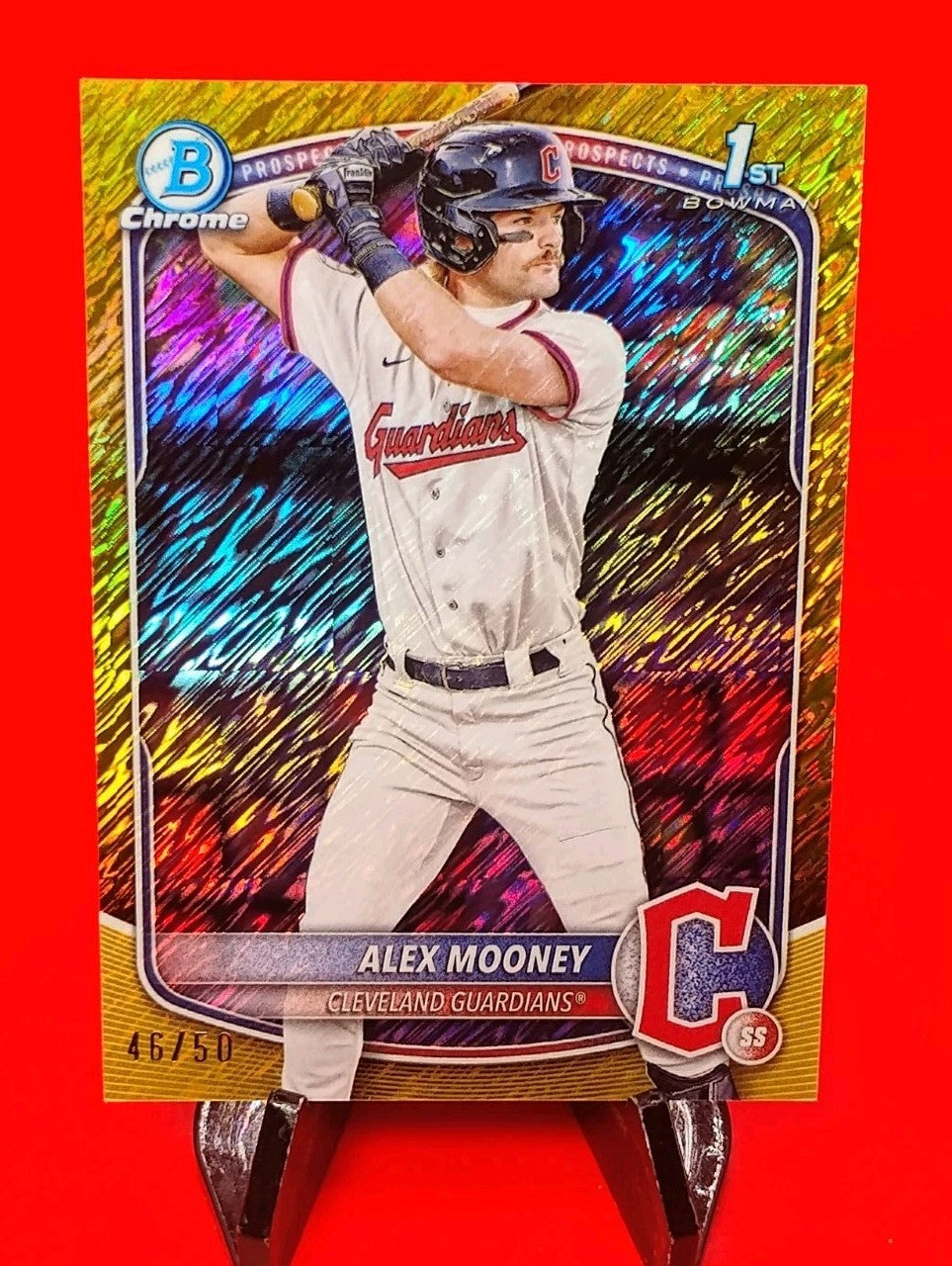 Alex Mooney 2025 Bowman 1st Chrome #BCP-149 Gold Shimmer Refractor #46/50 🔥