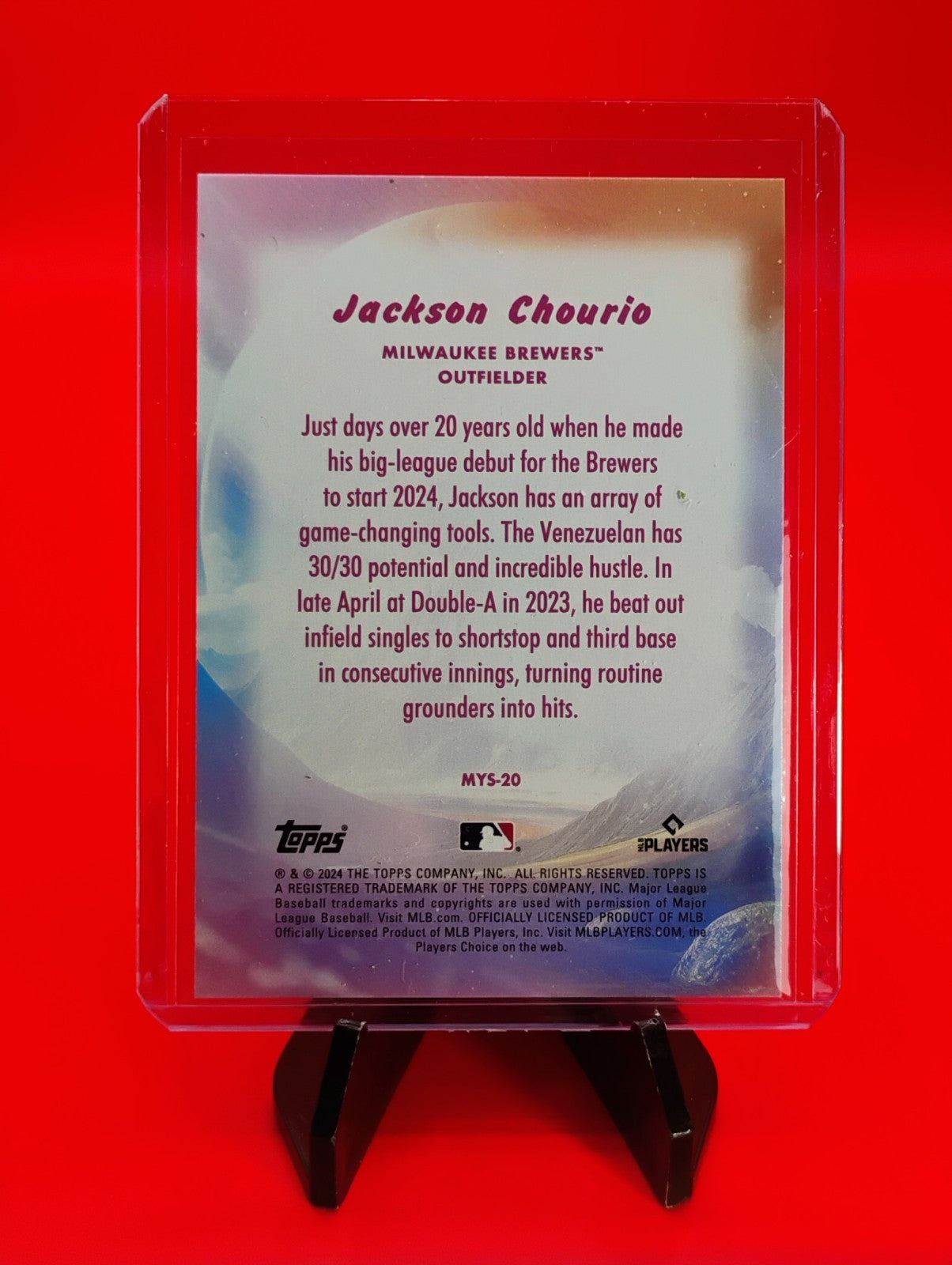 Jackson Chourio 2024 Topps Update Series - Mystical #MYS-20 (RC) Brewers RC 🔥💎